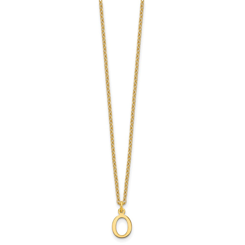 Gold Plated Sterling Silver Cutout Letter O Initial Necklace