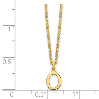 Gold Plated Sterling Silver Cutout Letter O Initial Necklace