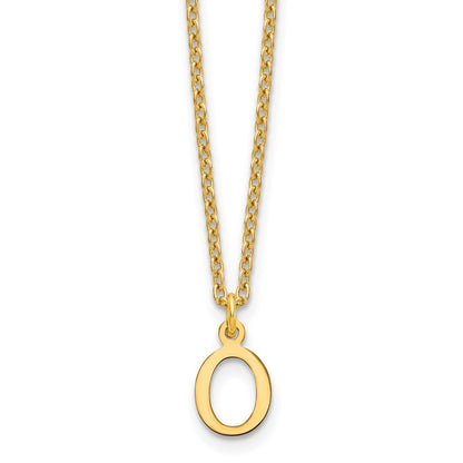 Gold Plated Sterling Silver Cutout Letter O Initial Necklace