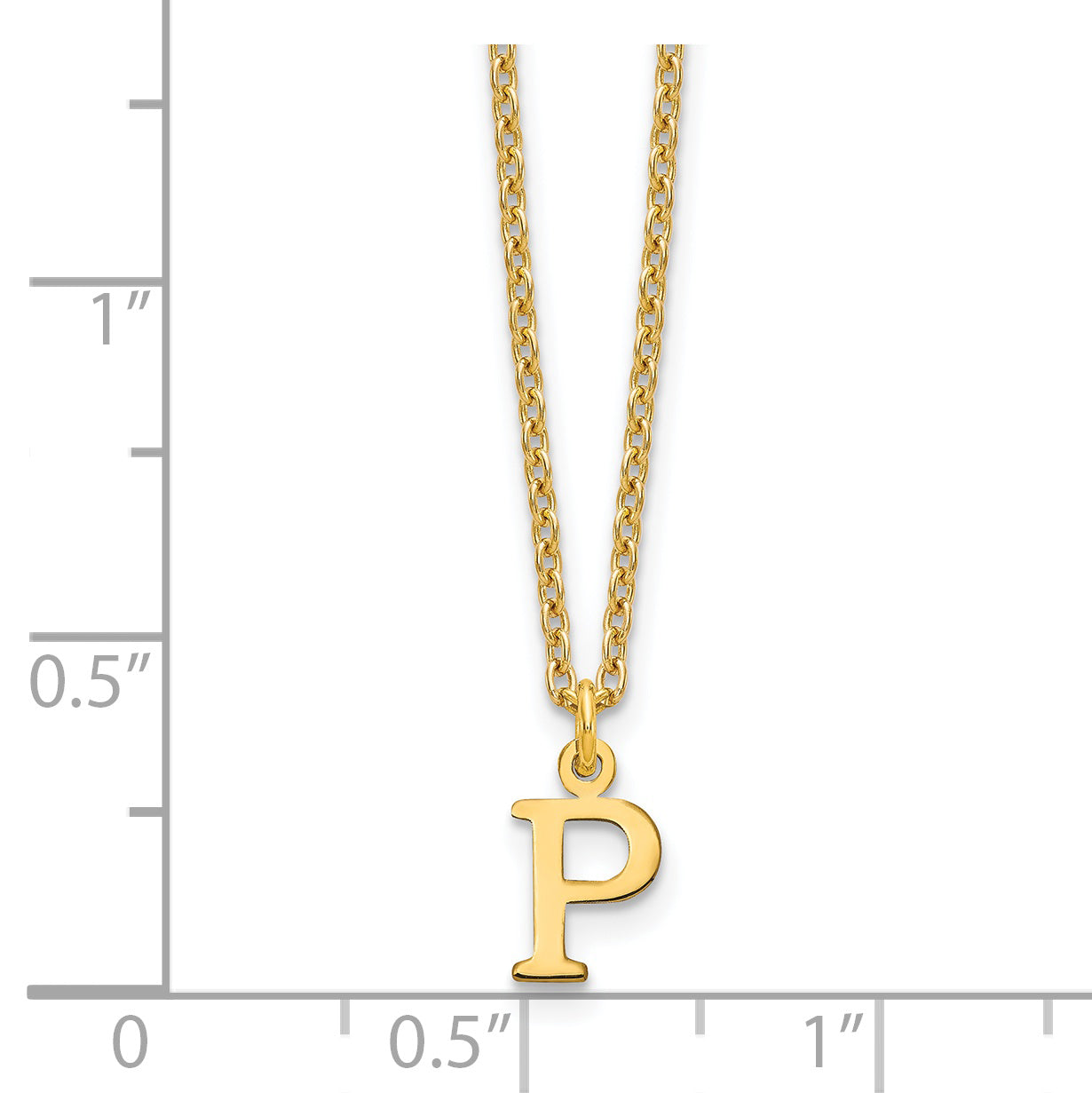 Gold Plated Sterling Silver Cutout Letter P Initial Necklace