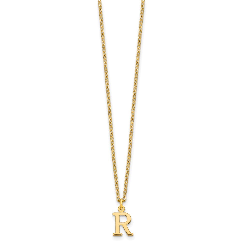 Gold Plated Sterling Silver Cutout Letter R Initial Necklace