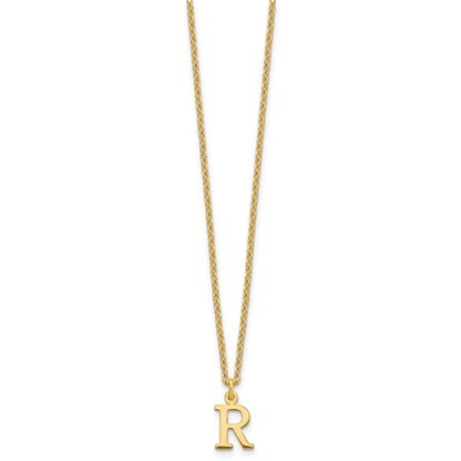Gold Plated Sterling Silver Cutout Letter R Initial Necklace