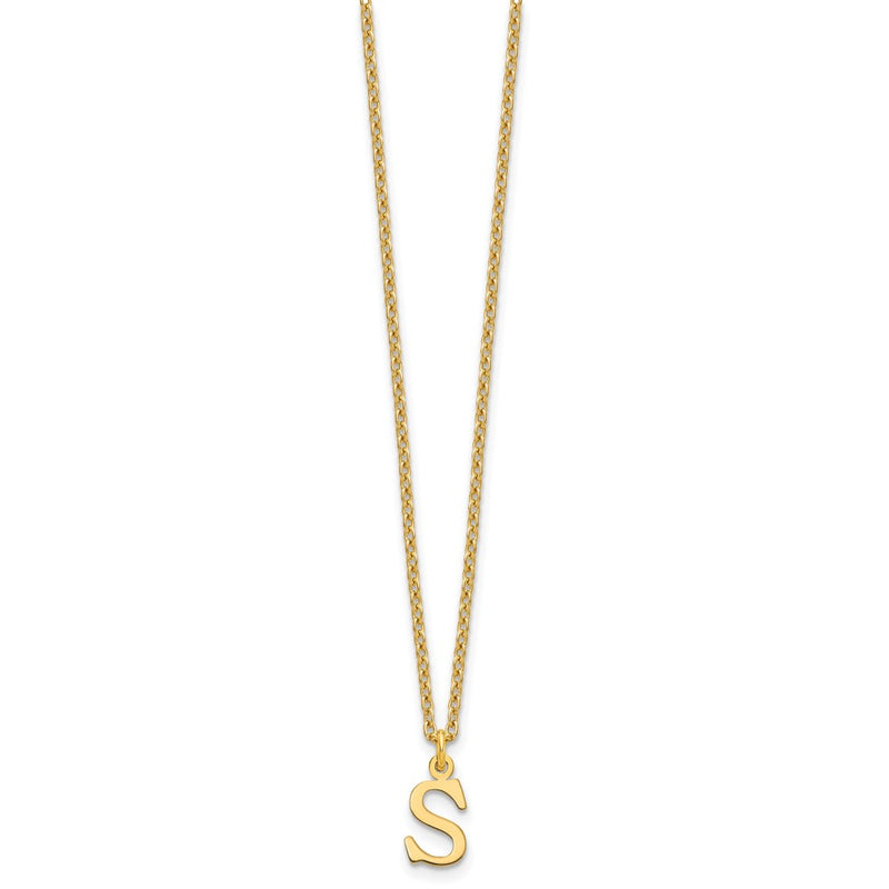 Gold Plated Sterling Silver Cutout Letter S Initial Necklace