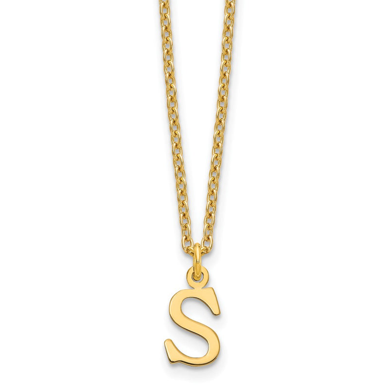 Gold Plated Sterling Silver Cutout Letter S Initial Necklace