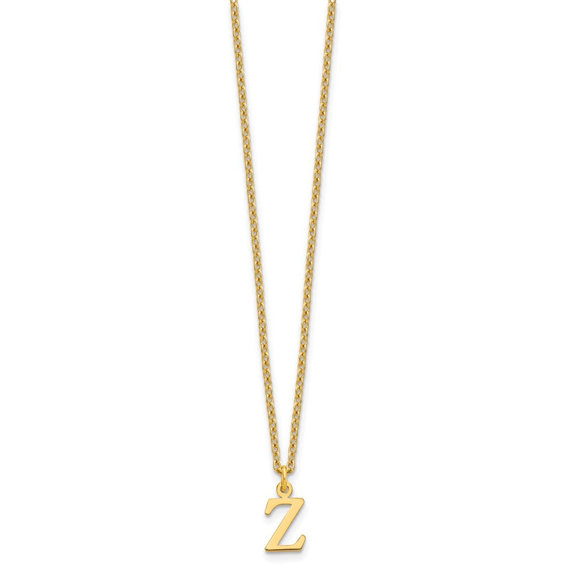 Gold Plated Sterling Silver Cutout Letter Z Initial Necklace