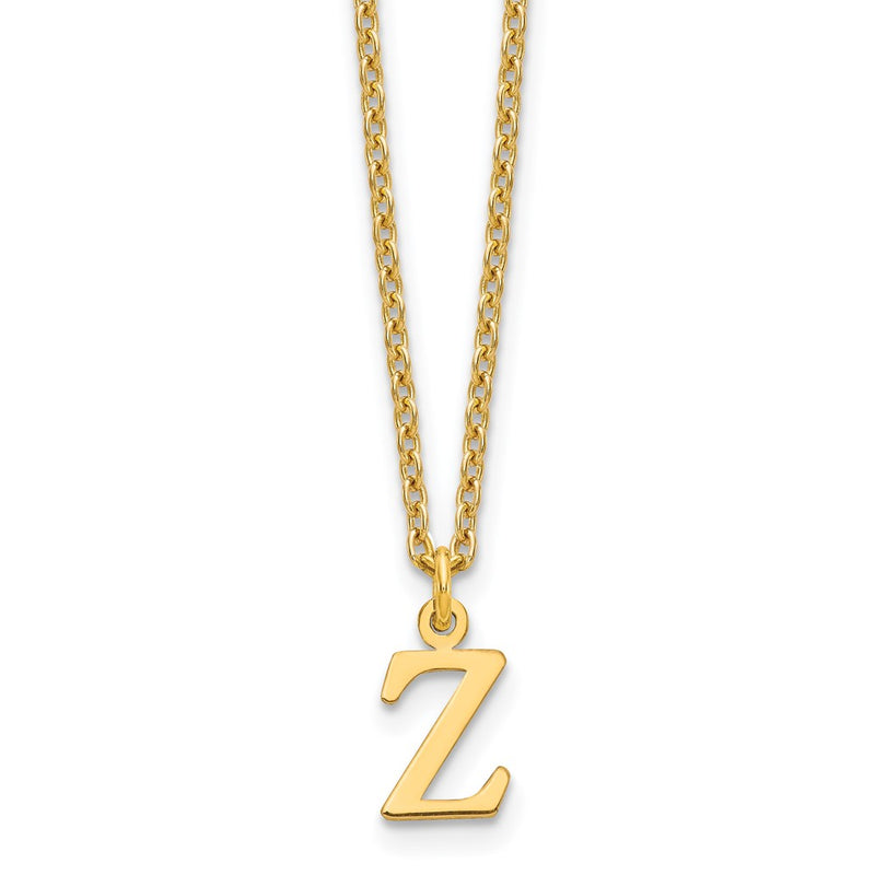 Gold Plated Sterling Silver Cutout Letter Z Initial Necklace