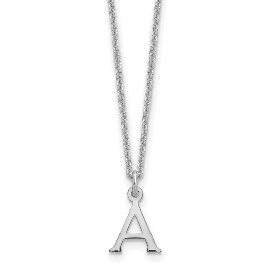 14K White Gold 14Kw Cutout Letter A Initial Necklace