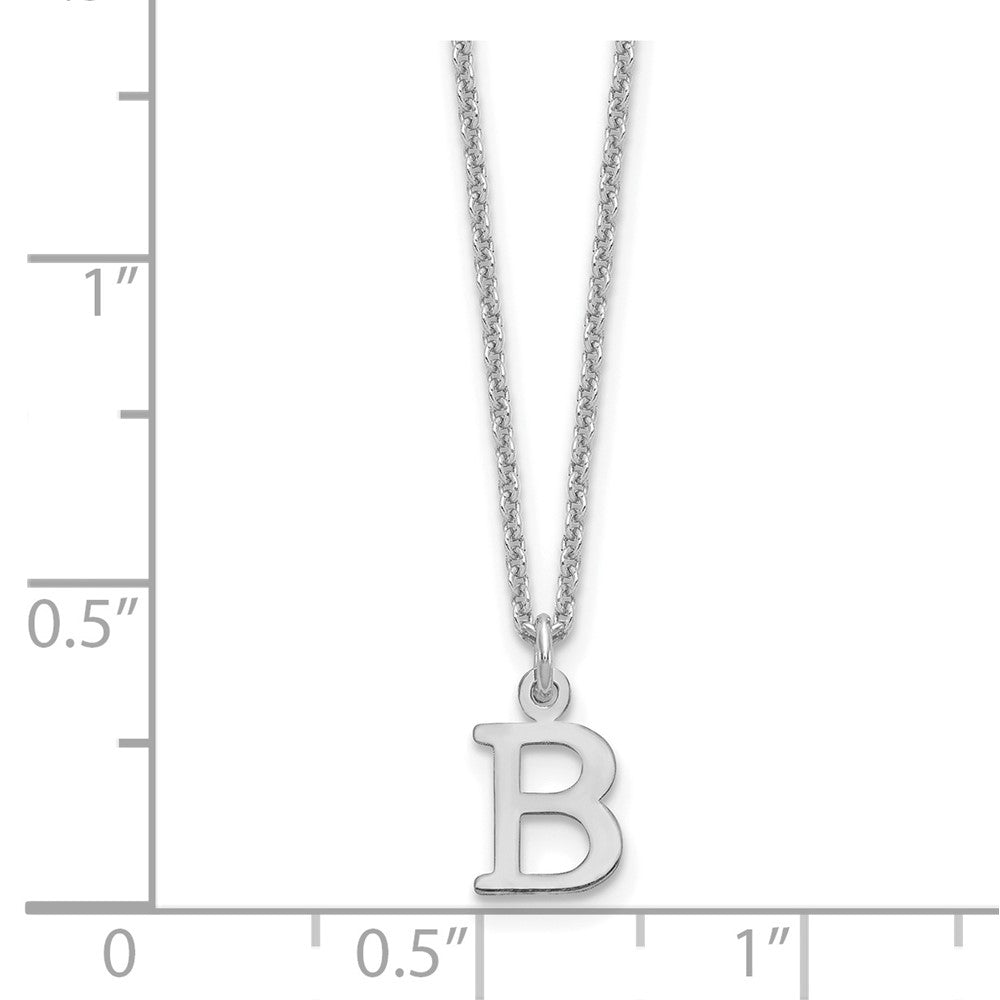 14K White Gold 14Kw Cutout Letter B Initial Necklace