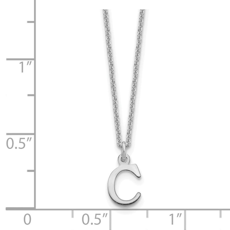 14K White Gold 14Kw Cutout Letter C Initial Necklace