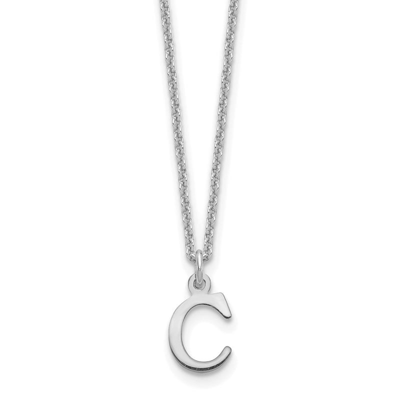 14K White Gold 14Kw Cutout Letter C Initial Necklace