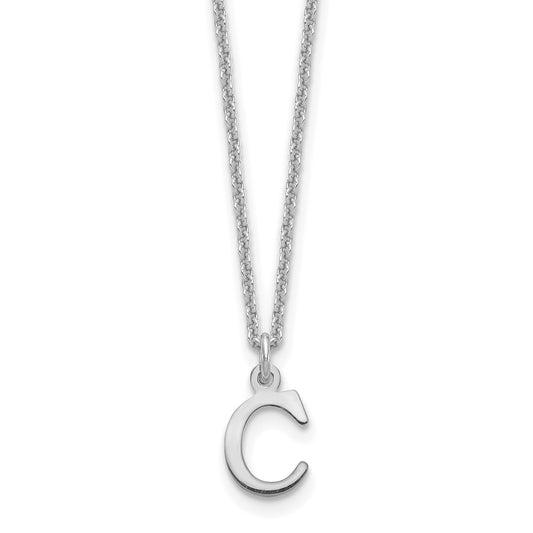 14K White Gold 14Kw Cutout Letter C Initial Necklace