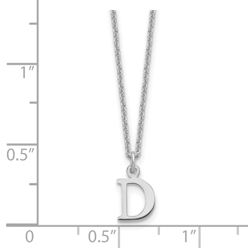 14K White Gold 14Kw Cutout Letter D Initial Necklace