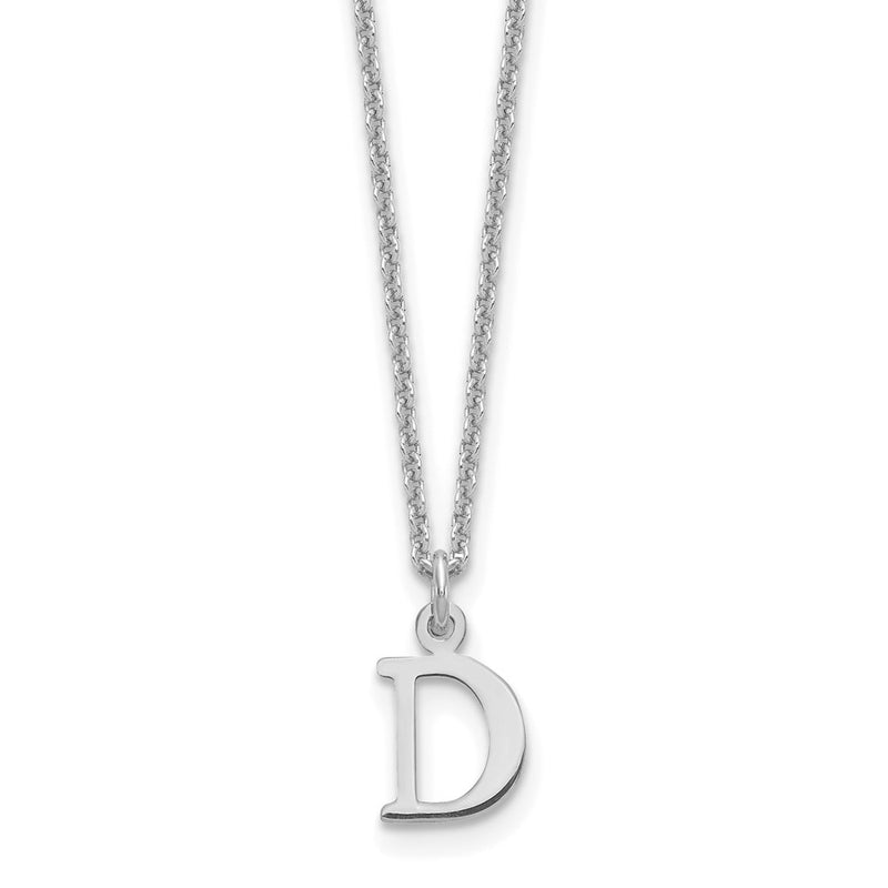 10K White Gold 10Kw Cutout Letter D Initial Necklace