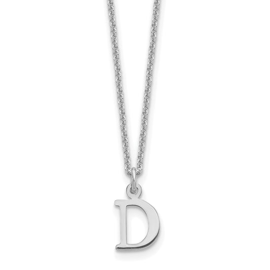 14K White Gold 14Kw Cutout Letter D Initial Necklace