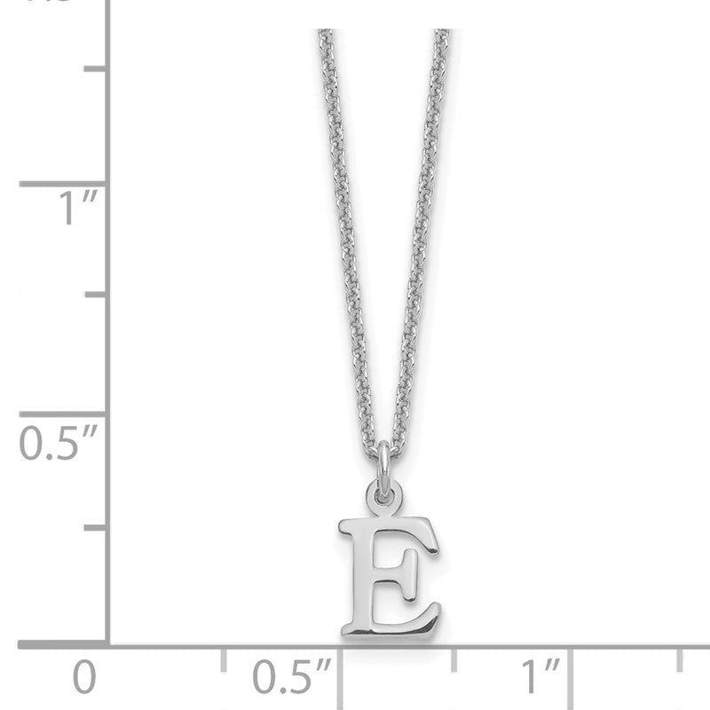 14K White Gold 14Kw Cutout Letter E Initial Necklace
