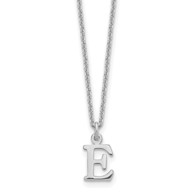 10K White Gold 10Kw Cutout Letter E Initial Necklace