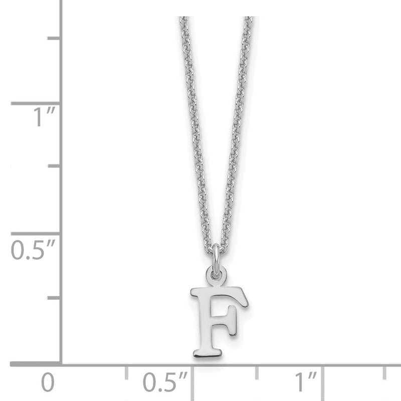 14K White Gold 14Kw Cutout Letter F Initial Necklace