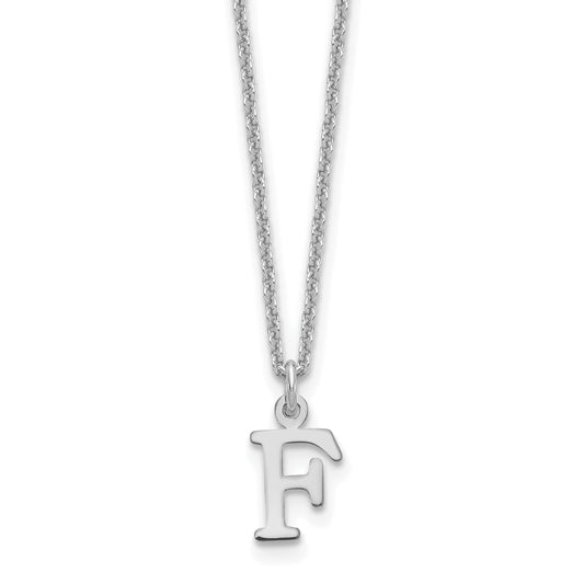 14K White Gold 14Kw Cutout Letter F Initial Necklace