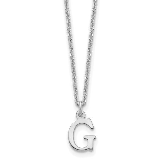 14K White Gold 14Kw Cutout Letter G Initial Necklace