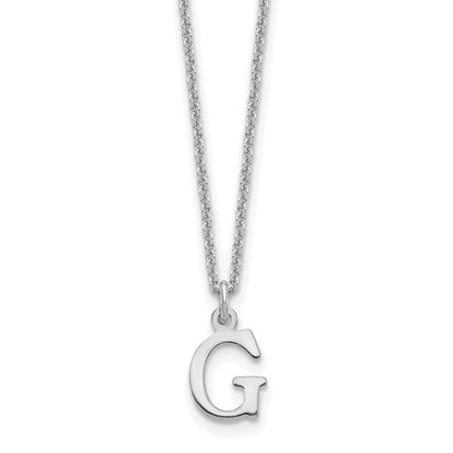 10K White Gold 10Kw Cutout Letter G Initial Necklace