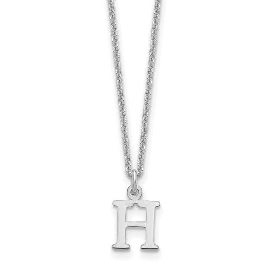 14K White Gold 14Kw Cutout Letter H Initial Necklace