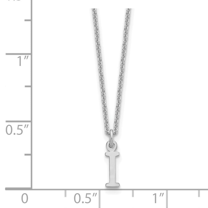 14K White Gold 14Kw Cutout Letter I Initial Necklace
