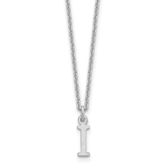 10K White Gold 10Kw Cutout Letter I Initial Necklace