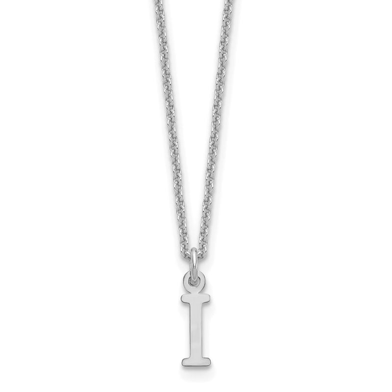 14K White Gold 14Kw Cutout Letter I Initial Necklace