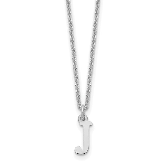 14K White Gold 14Kw Cutout Letter J Initial Necklace
