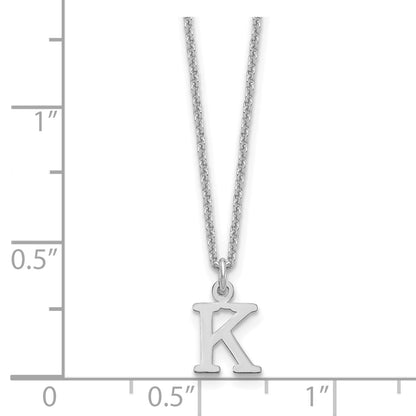 14K White Gold 14Kw Cutout Letter K Initial Necklace