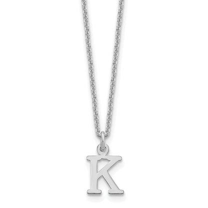 14K White Gold 14Kw Cutout Letter K Initial Necklace