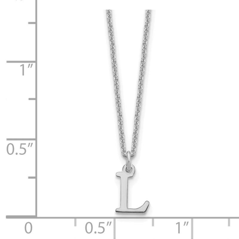 14K White Gold 14Kw Cutout Letter L Initial Necklace