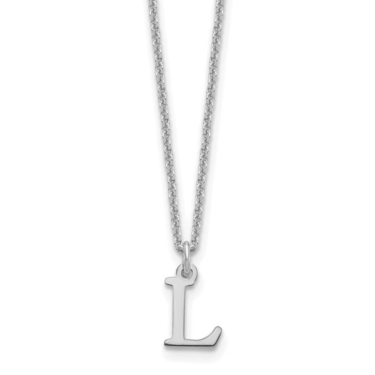 14K White Gold 14Kw Cutout Letter L Initial Necklace