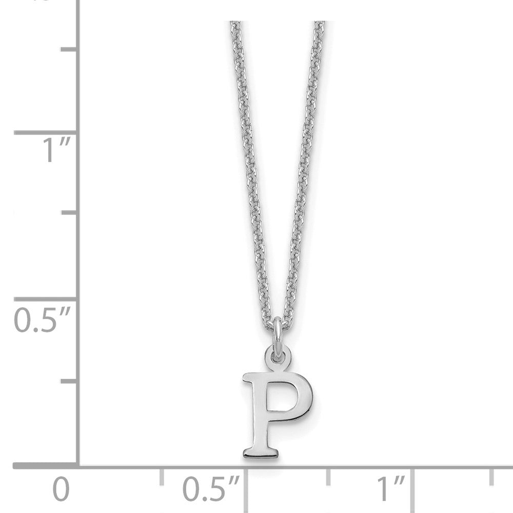 14K White Gold 14Kw Cutout Letter P Initial Necklace