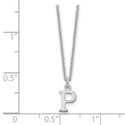 14K White Gold 14Kw Cutout Letter P Initial Necklace