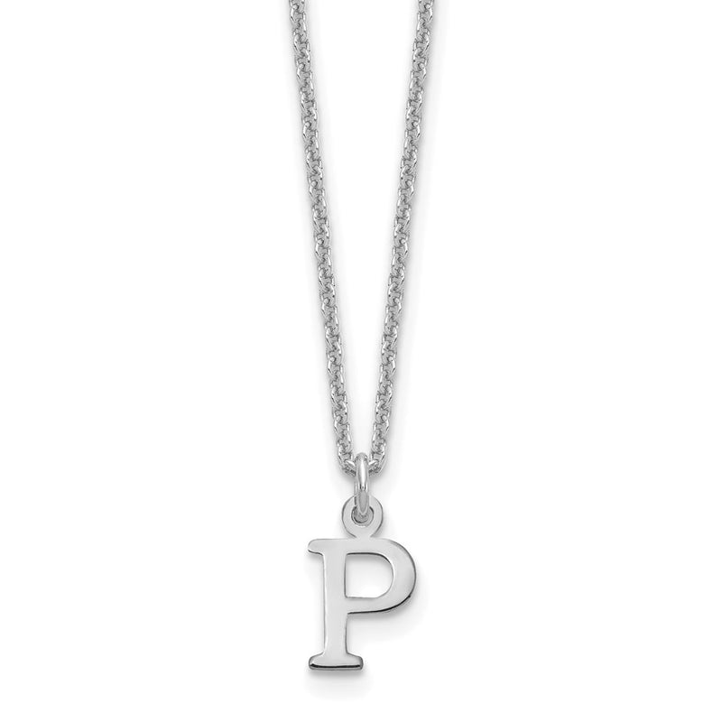 10K White Gold 10Kw Cutout Letter P Initial Necklace