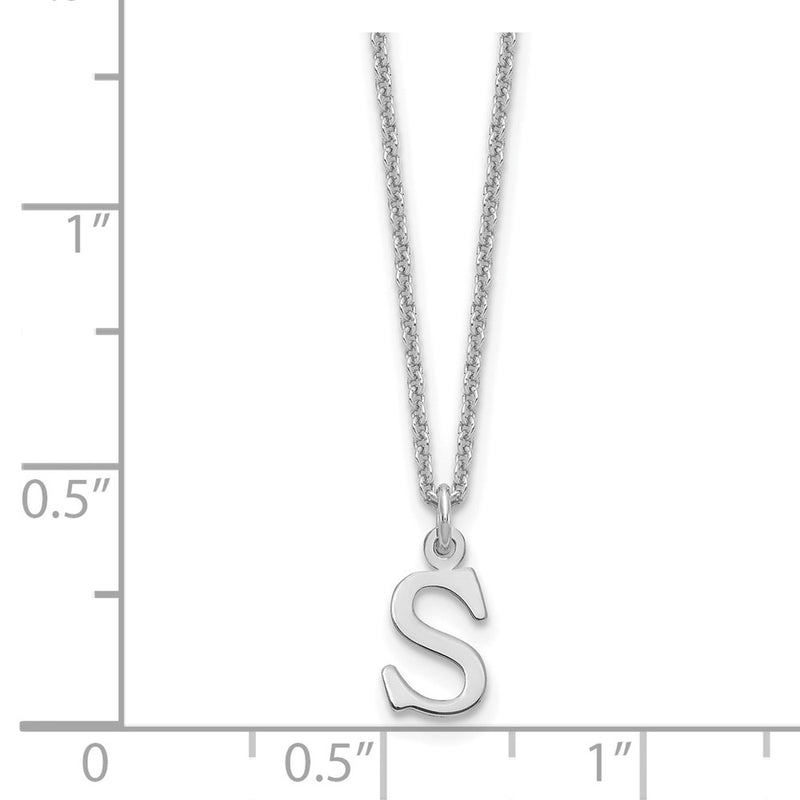 14K White Gold 14Kw Cutout Letter S Initial Necklace