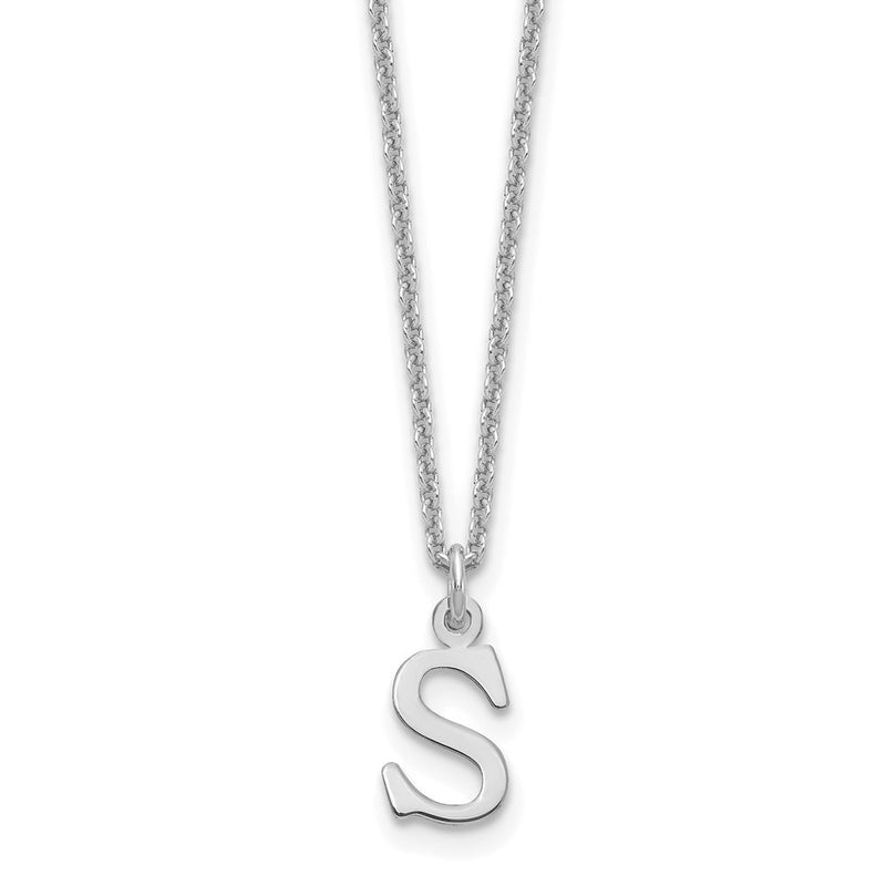 14K White Gold 14Kw Cutout Letter S Initial Necklace