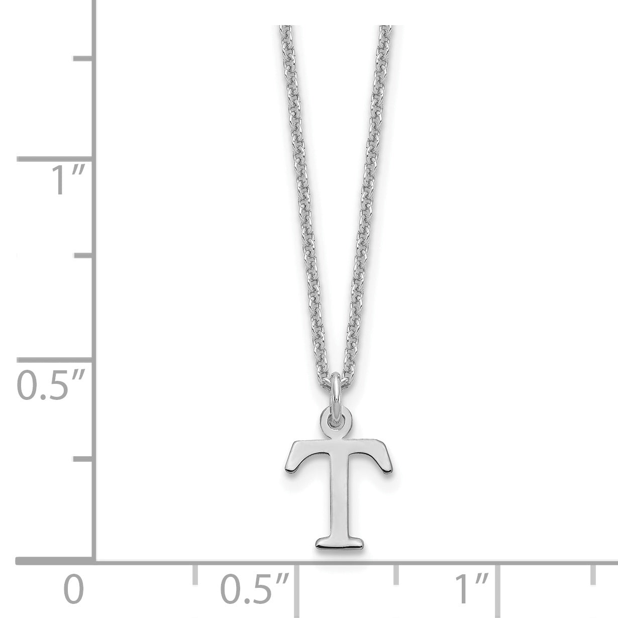 14K White Gold 14Kw Cutout Letter T Initial Necklace
