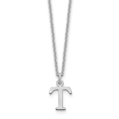 10K White Gold 10Kw Cutout Letter T Initial Necklace