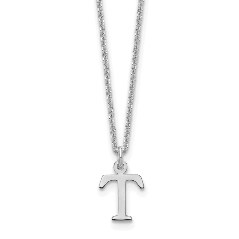 14K White Gold 14Kw Cutout Letter T Initial Necklace