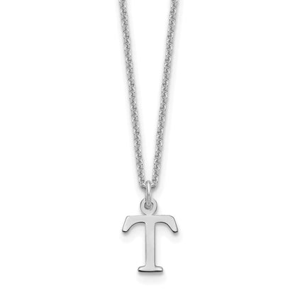 10K White Gold 10Kw Cutout Letter T Initial Necklace