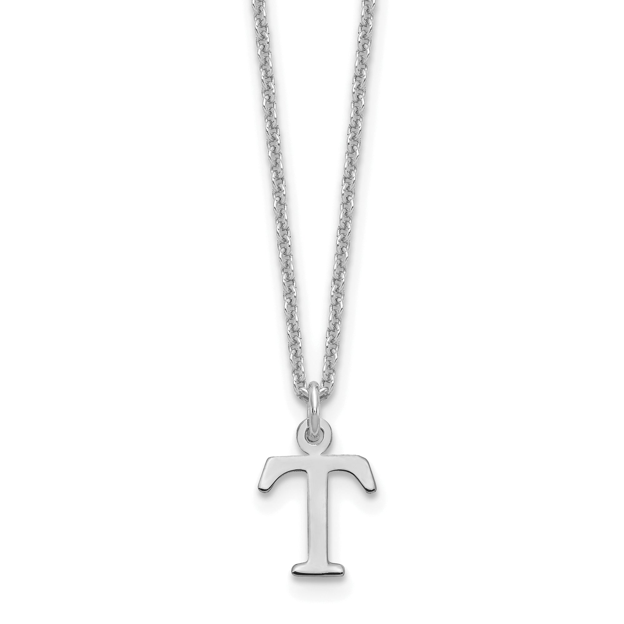 14K White Gold 14Kw Cutout Letter T Initial Necklace
