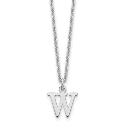 10K White Gold 10Kw Cutout Letter W Initial Necklace