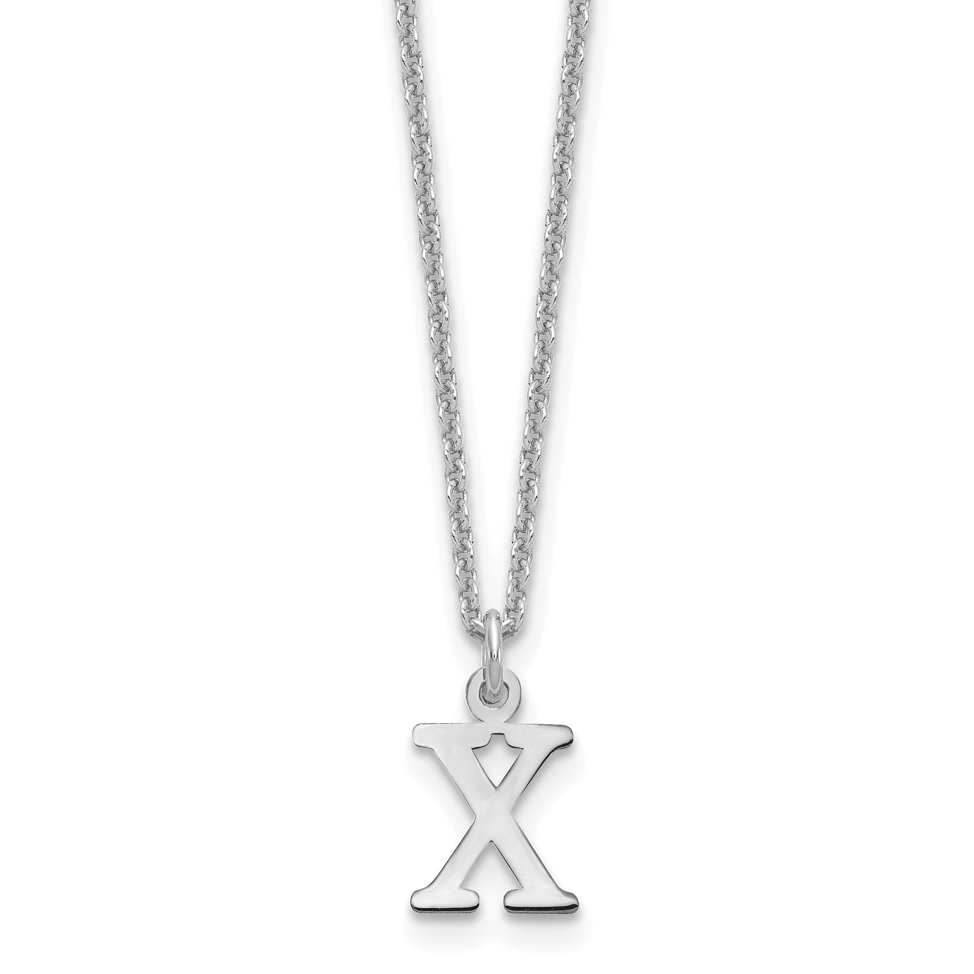 14K White Gold 14Kw Cutout Letter X Initial Necklace