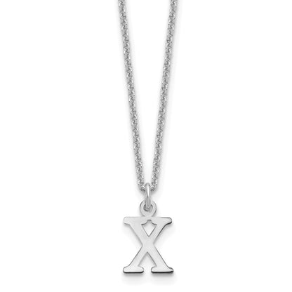 14K White Gold 14Kw Cutout Letter X Initial Necklace