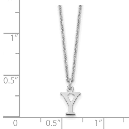 10K White Gold 10Kw Cutout Letter Y Initial Necklace