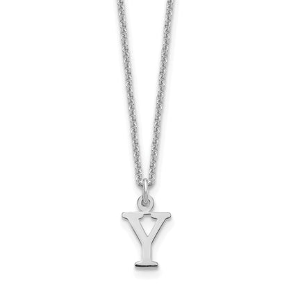 10K White Gold 10Kw Cutout Letter Y Initial Necklace