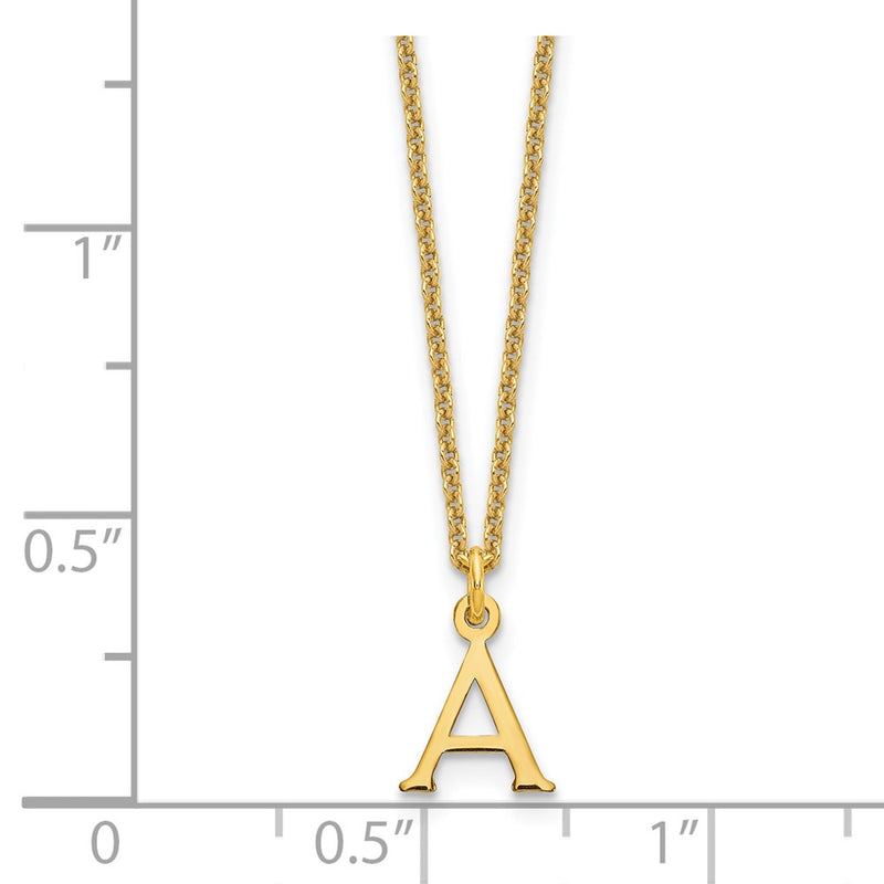 14K Yellow Gold 14Ky Cutout Letter A Initial Necklace