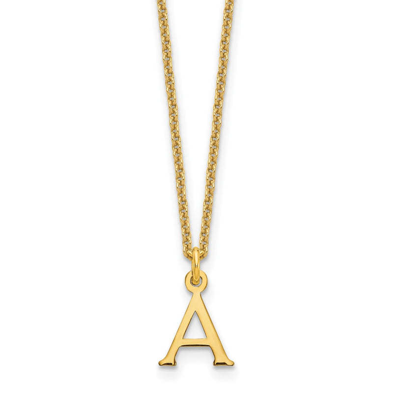 14K Yellow Gold 14Ky Cutout Letter A Initial Necklace